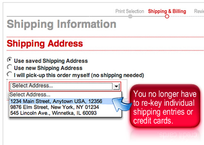 Configure your print order online and submit billing information